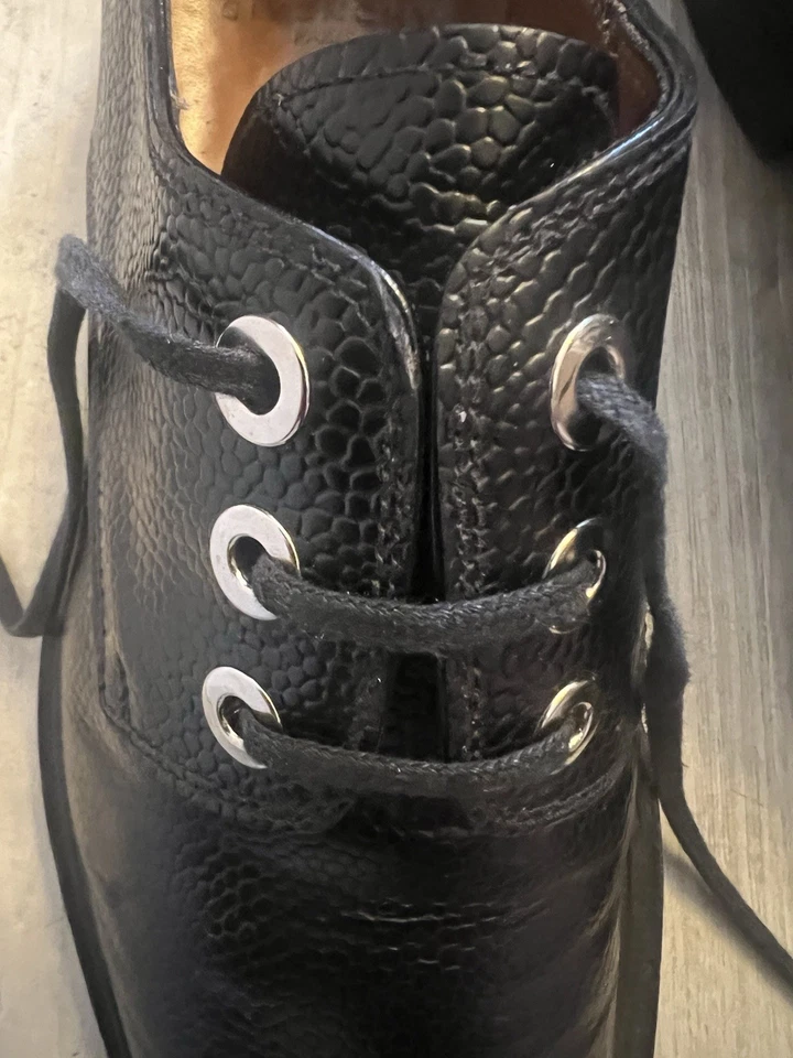 Sapato Derby Givenchy Couro cravejado com cadarço Oxford Preto Tamanho 8EUA $1250 RARO - Imagem 3 de 4