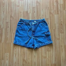 Vintage 90's woman's medium wash high waisted denim shorts size 28