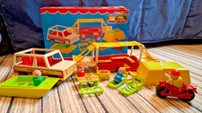 Playset auto e camper famiglia Fisher Price 1981 vintage