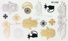 Tattoo Gold Silver Black Temporary Glue Flash 14teile Armlet Bracelet Wow 3025