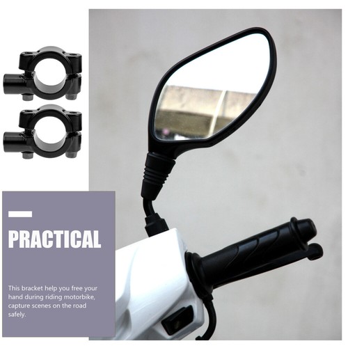 2 Pcs Mirror Bracket Motorbikw Mount Fitness Motorcycle Clip for - Photo 11 sur 12