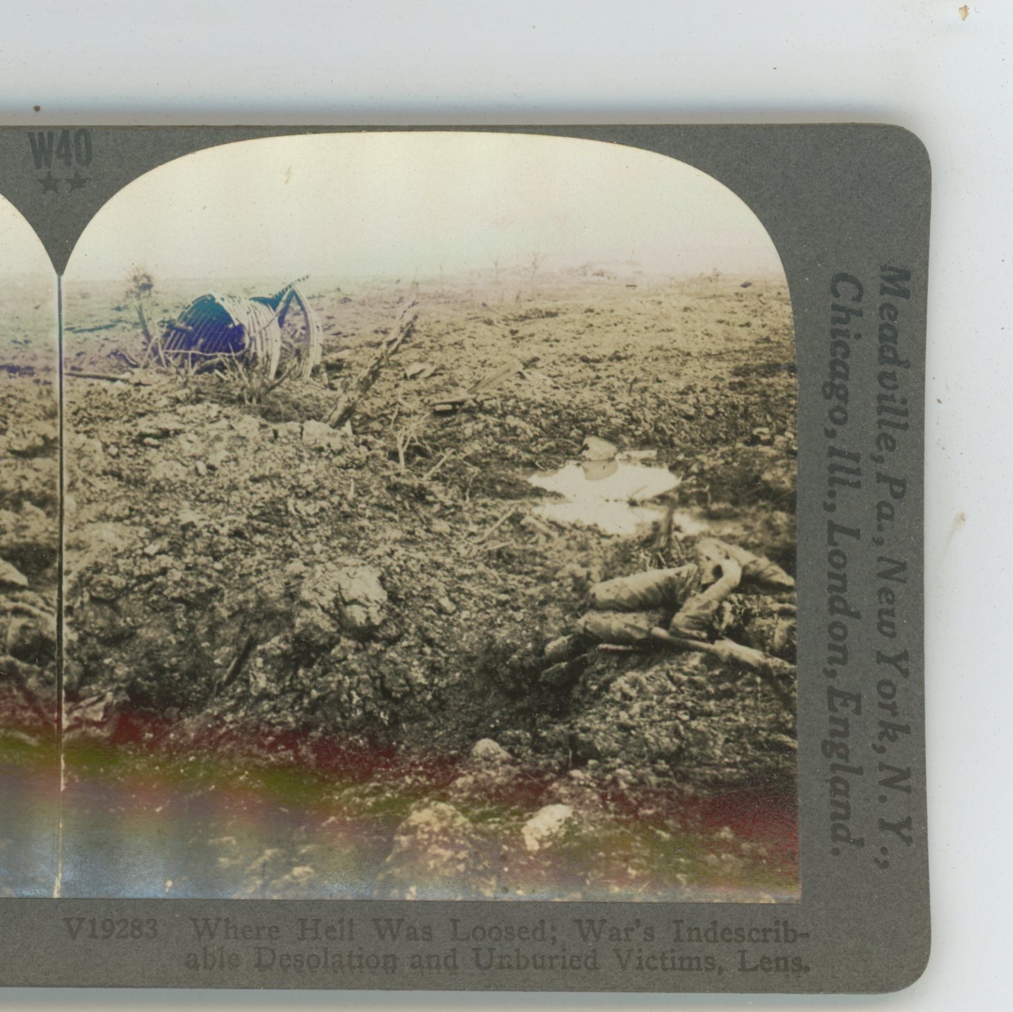 Where Hell Was Loosed-Lens WWI Keystone Stereoview