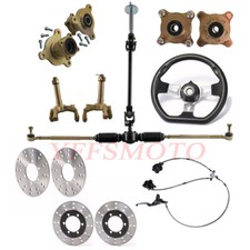 Steering Wheel Gear Rack Pinion Shaft Stub Hubs Rotor Brake Caliper for Go Carts