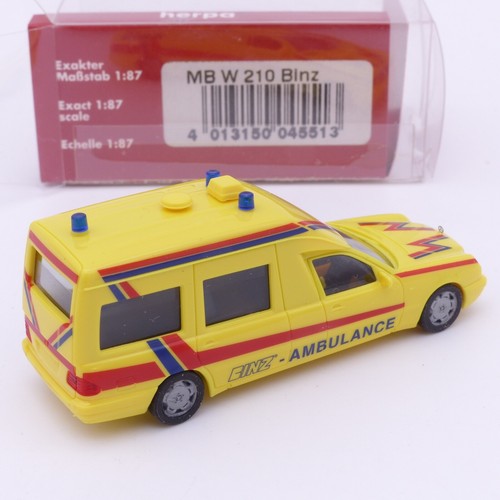 Herpa 1:87 045513 Mercedes-Benz W 210 Binz Ambulance in OVP EX4880 - Bild 2 von 3