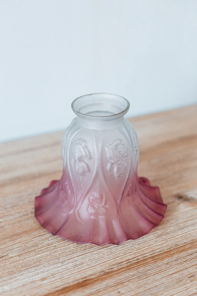 Abat-Jour Tulipe en Verre de Rechange pour Lampe Bord Rose - Photo 3/4