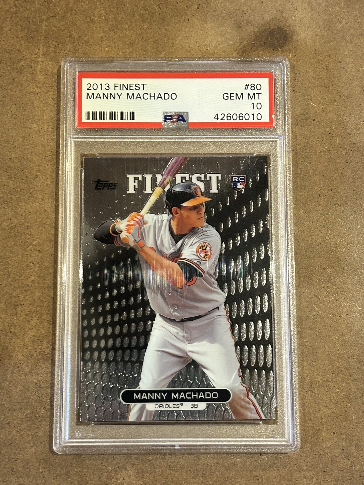 2013 Finest #80 Manny Machado PSA 10 Sh