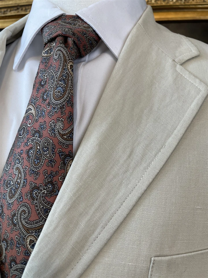 Jaqueta Blazer Tasso Elba TAM L 42L Bege Poli Toque Macio Punhos de Cirurgião 2Btn - Imagem 3 de 4