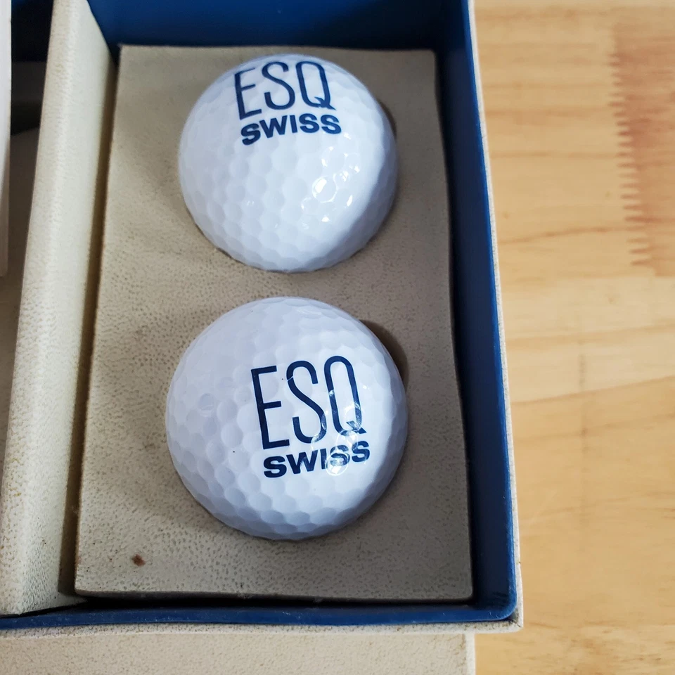 Movado ESQ Swiss Box With 2 Golf Balls & Manual NO WATCH - Image 2 of 4