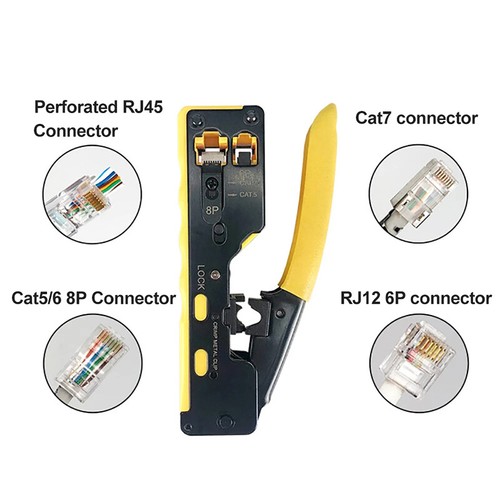 Wszystko w jednym Easy RJ45 Narzędzie Sieć Zaciskanie kabli Narzędzia do zaciskania kabli do RJ45 Cat7/6/5 - Zdjęcie 9 z 12