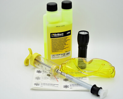 UV Lecksuchset Kontrastmittel 350 ml Nachfüllinjektor 50ml UV Lecksuchlampe