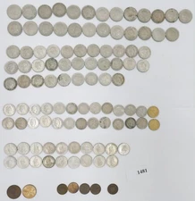 job lot 1/2 francs 1 2 5 10 20 centimes some silver etc