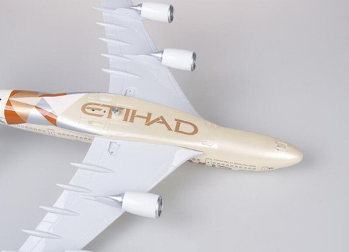 1/160 Etihad Airlines Airbus A380 modello aereo in resina aereo con luci - Foto 15 di 18