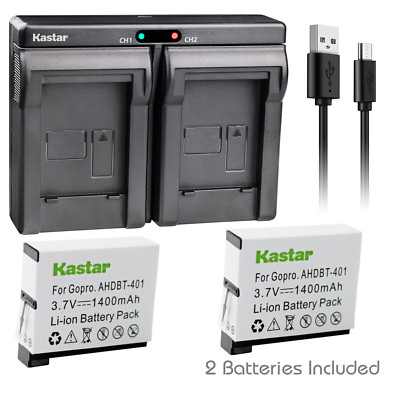 Kastar Battery Dual Charger for GoPro Hero 4 GoPro HERO4 Black Sport Camera