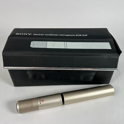 Sony ECM-22P Condenser Microphone Rare Vintage Made In Japan with Case & Cable