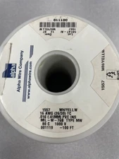 Alpha Wire 1557 WY005 Hook-up Wire 16AWG 26/30 PVC 100ft SPOOL WHITE/YELLOW
