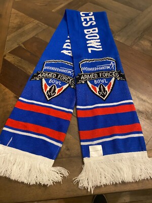 Lockhead Martin Armed Forces Bowl Scarf Blue Red White Game Day Fan Gear NCAA