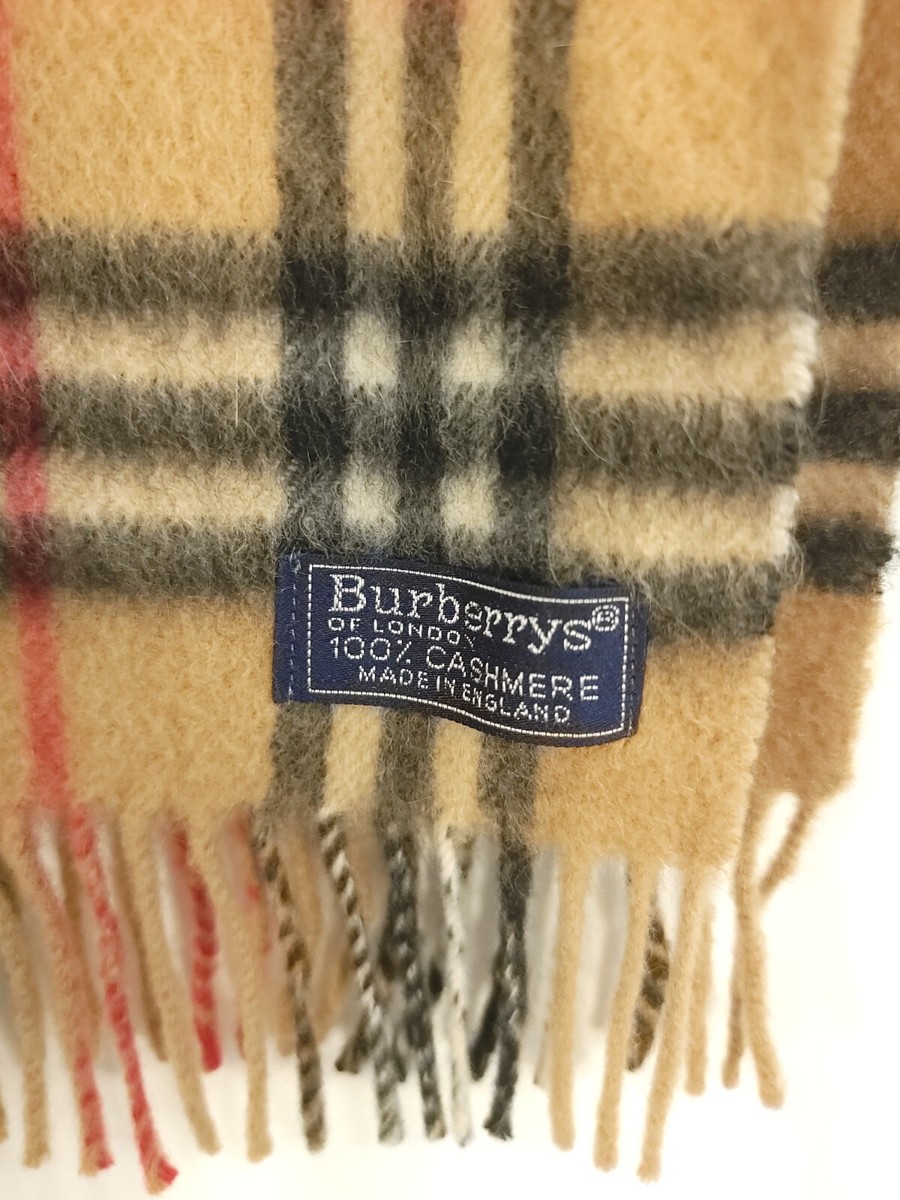 小物 BURBERRYS 100%CASHMERE SCARF ENGLAND VINTAGE CLASSIC BURBERRY LONDON 100% CASHMERE SCARF GRAY