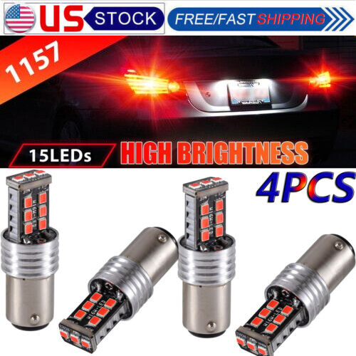4PCS 1157 LED Brake Light Safety Stop Tail Stop Parking Bulb Light Bright Red US - Bild 1 von 11