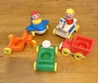 Vintage Fisher Price Little People #656 Little Riders Set, Complete-Lot Of 7-EUC