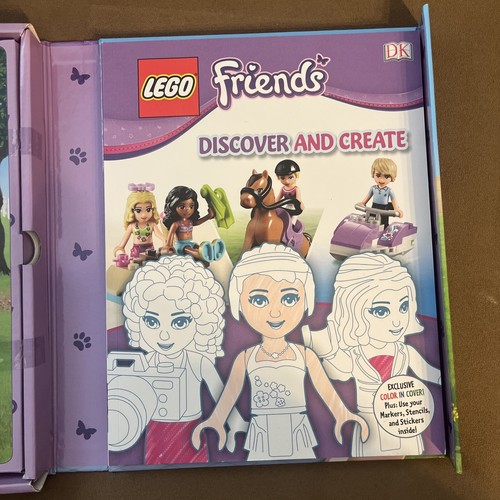 LEGO Friends Discover & Create Activity Book~Minifigure Markers Stickers Stencil - Picture 3 of 5