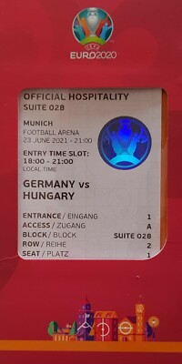 Sammler Ticket Germany Deutschland - Ungarn Hungary, 23.06.21, UEFA Euro 2020 EM