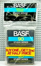 BASF  STUDIO SERIES  90  1976 USA   TWIN PAK  BLANK CASSETTE TAPES (2) (NEW)