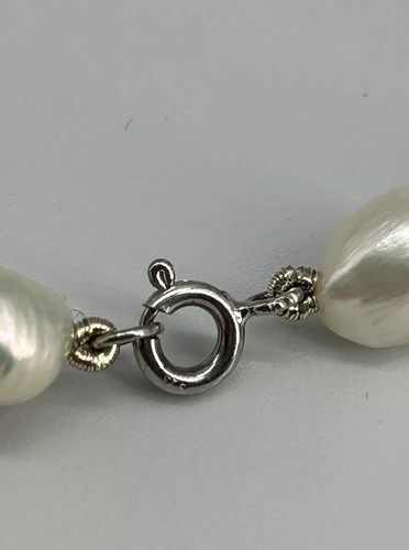 Genusis Baroque Pearls Natural Cultured Freshwater Necklace 18" Sterling Clasp - Picture 6 of 9