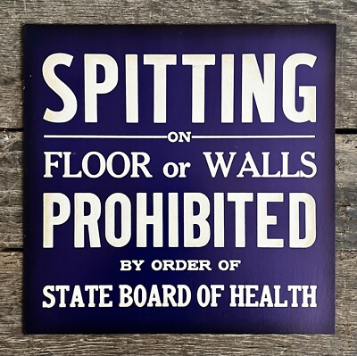 SPITTING ON FLOOR OR WALLS PROHIBITED Cardboard Cut-Out Sign, 11  x 11 