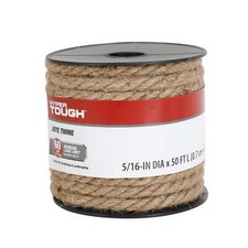 Hyper Tough 5/16 in x 50 ft Jute Twine,Biodegradable, Durable, Natural Fiber