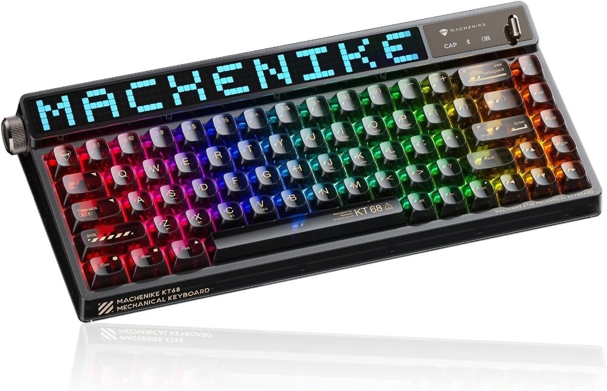 【付属品完備】KT68Pro Smart Screen メカニカルキーボード Machenike KT68 Pro Smart Screen Hot-Swap Keyboard Black