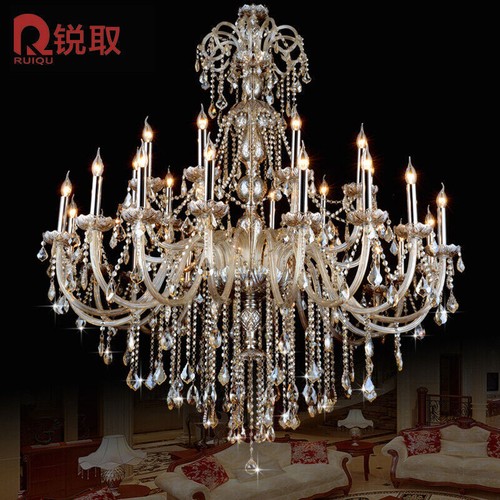 European luxury living room led crystal chandelier villa LED ceiling light lamp - Picture 3 of 11