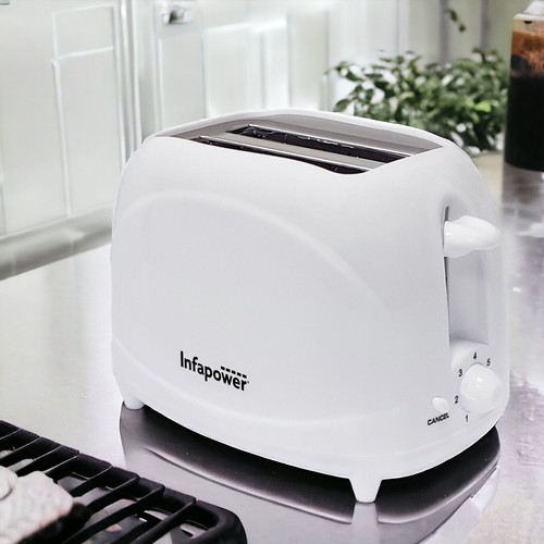 White 2 Slice Toaster Cool Touch 700W Electric Variable Browning Control Defrost - Picture 2 of 6