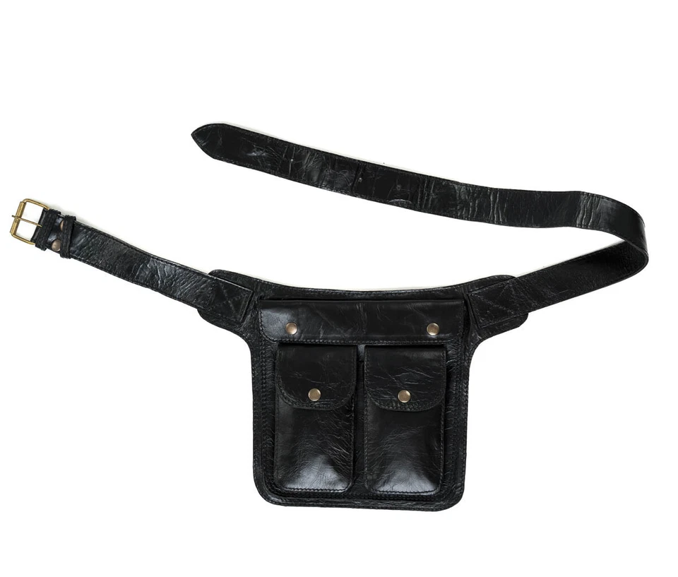 Cintura de couro - Bolsa de quadril inspirada no vintage/cinto de festival/cinto utilitário - Bolsa  - Imagem 2 de 4