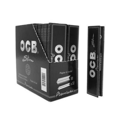 FULL BOX OCB Black Premium King Size Slim Rolling Paper Tobacco 50 BÜCHER Kostenloser Versand