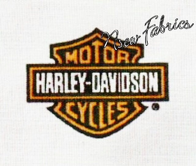 HARLEY DAVIDSON Cotton QUILT Fabric CLASSIC Logo Allover on White 30x20 eBay