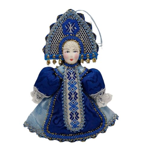 Snow Maiden Fairy Tale Girl Woman USSR Russian Doll Hanging Decoration, Vintage  - Zdjęcie 1 z 7