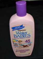 Vtg 90's Coppertone Water Babies Sunblock Lotion 12 fl oz Bottle 45 SPF EMPTY