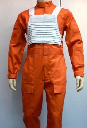 X-Wing Rebel Fighter Pilot Orange Jumpsuit + White Flak Vest Star Wars Costume - Picture 3 of 3