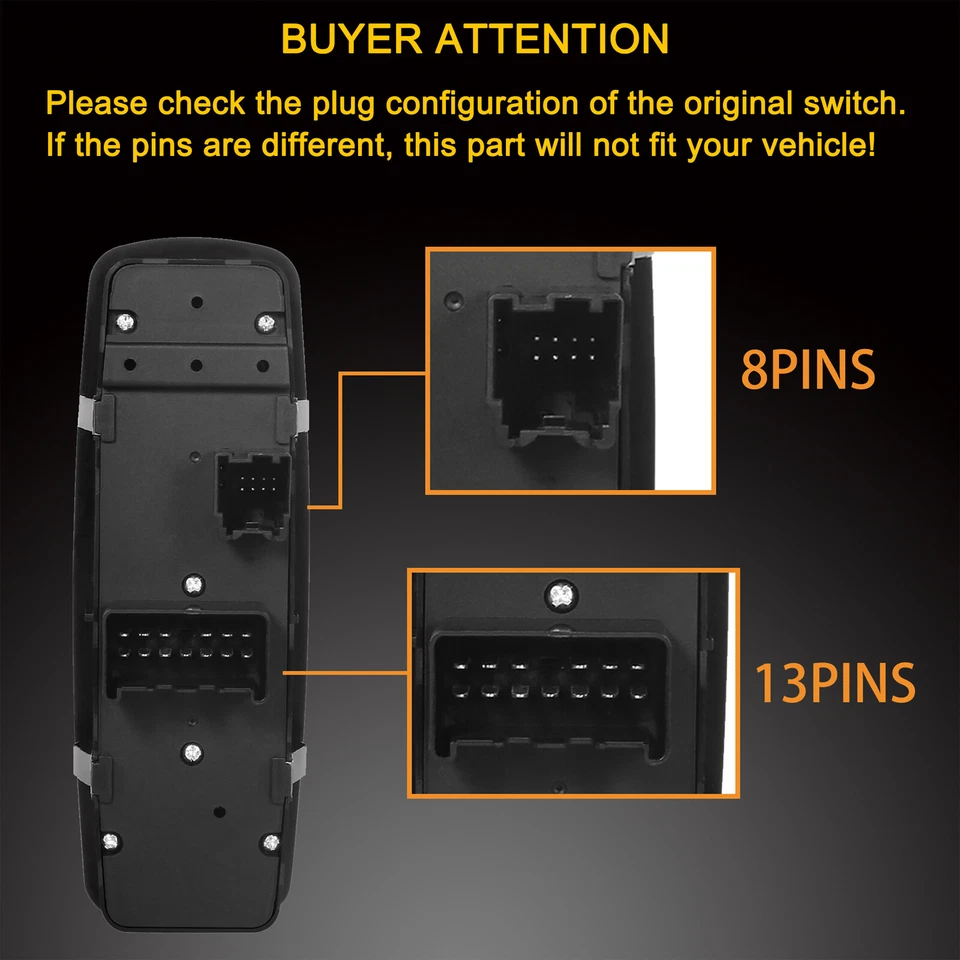 Interruptor maestro de ventana eléctrica lado del conductor para Dodge Journey 2011-2016 68084001AB Foto 2 de 4