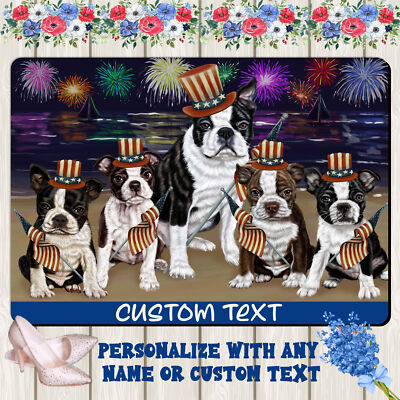 Boston Terrier Dog Floor Mat Personalized Pet Door Mat Valentine