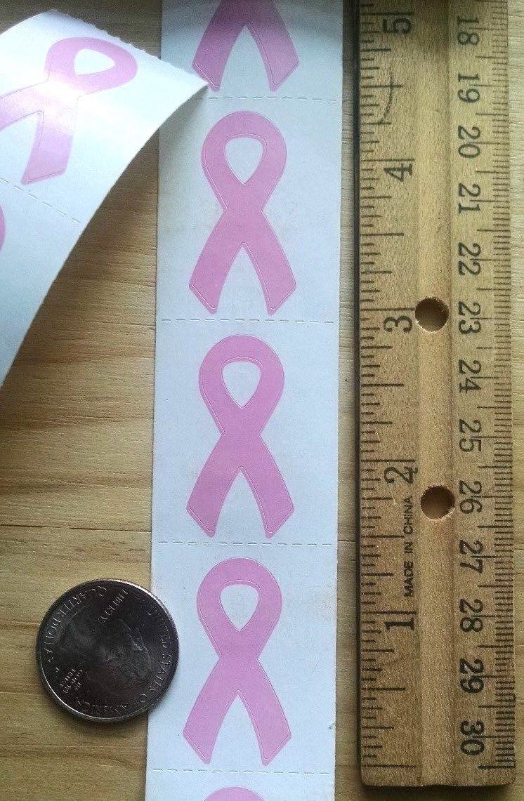 ~~50~~ BREAST CANCER AWARENESS PINK RIBBON STICKERS 