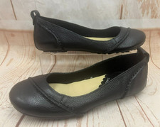 Hush Puppies  Leather Pumps Womens Janessa Black Ballerina Flat  Size UK 3 EU 36