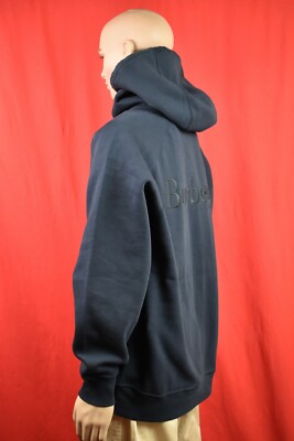 NWT MENS BURBERRY DUNBRIDGE NAVY BLUE COTTON LOGO ZIP HOODIE