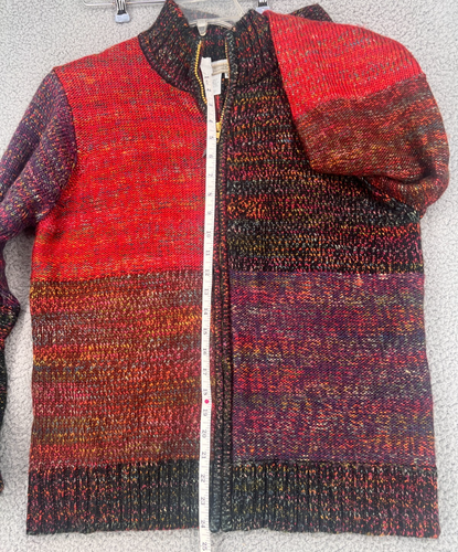 COLDWATER CREEK Women's Sweater Size M Zip Front Multi Color Cardigan - Picture 7 of 11
