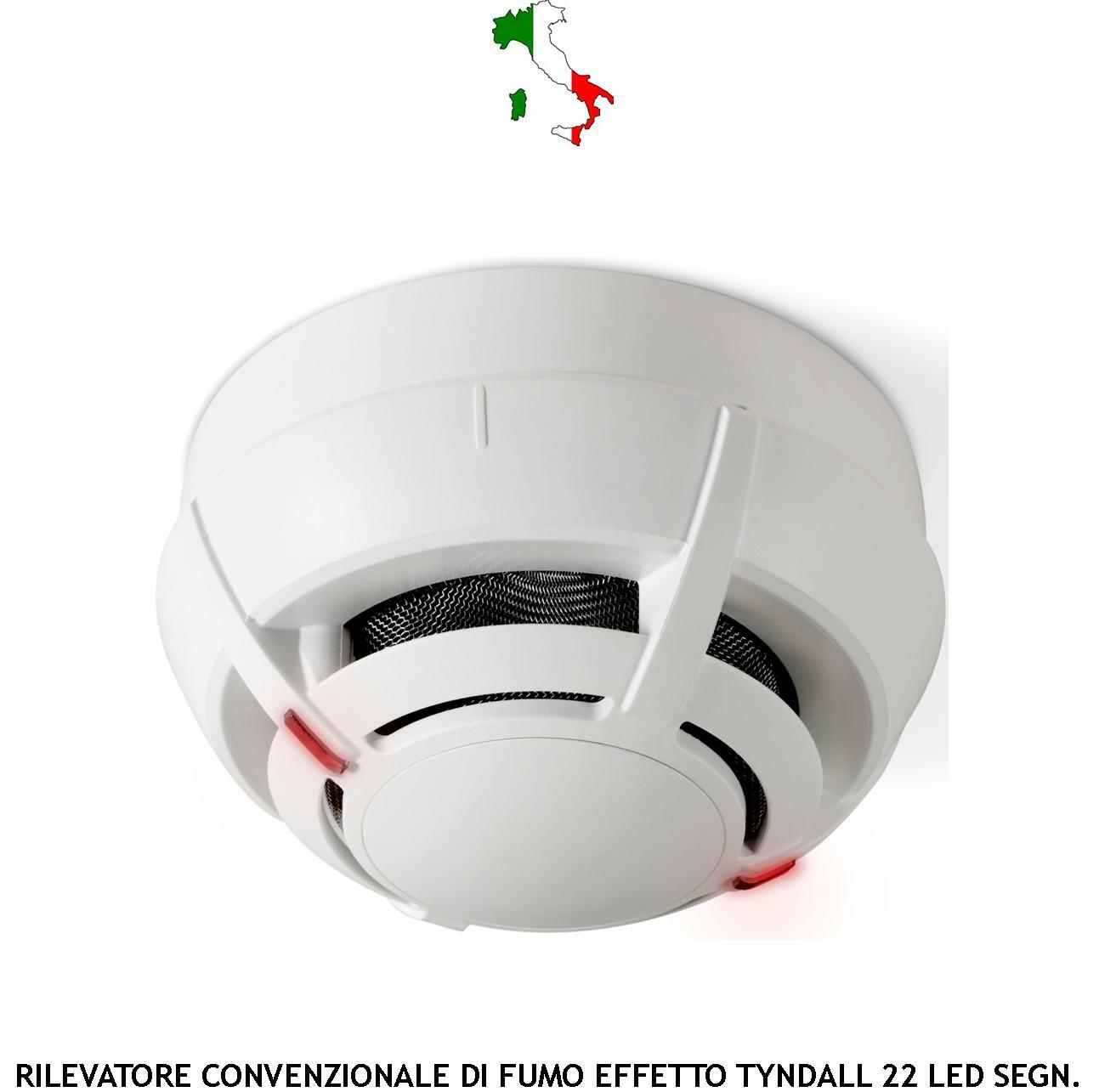 SENSORE CONVENZIONALE DI FUMO EFFETTO TYNDALL USCITA LED ALLARME INCENDIO 2 FILI