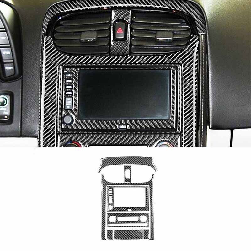 1 Juego de Cubierta de Panel de Control Tipo A Centro para Chevrolet Corvette C6 Fibra de Carbono