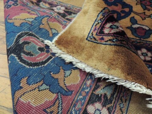 Antique Turkish 10x17 paisley Oriental GOLD Purple wool hand-knotted Velvet pile - Picture 18 of 18