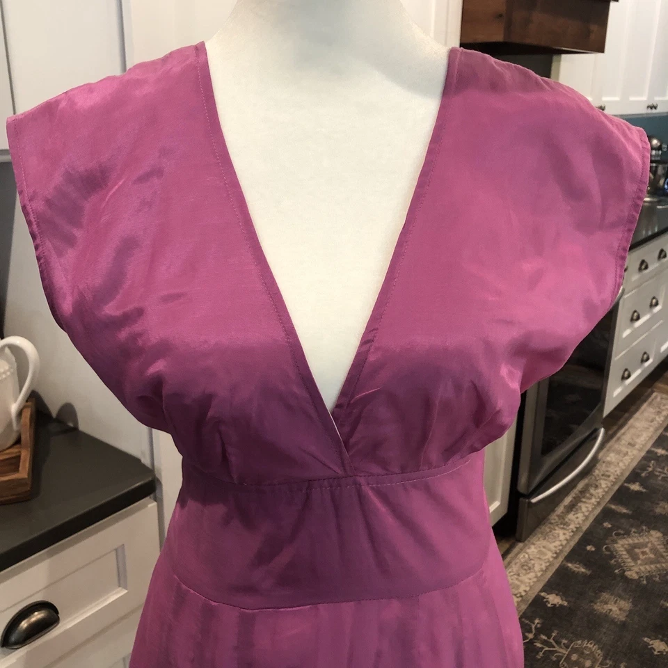 Walter Womens Silk Sleeveless Eyelet A-Line Dress Sz 6 Pink Baby Bridal Shower - Image 2 of 4