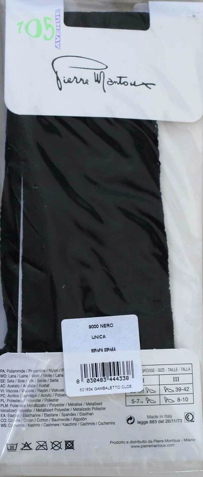 NEUF @@ MI BAS FANTAISIE NOIR + PIERRE MANTOUX + TAILLE UNIQUE - Immagine 2 di 2