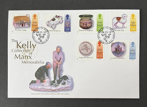 ISLE OF MAN 2012 FDC KELLY COLLECTION MANX MEMORABILIA SET COVER DOUGLAS PMK